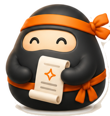 Smiling ninja blob mascot