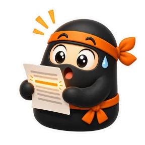 Boba, surprised by a glowing hidden line in a document